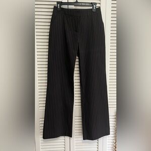 bebe Black Burgundy Pinstripe Dress Pants Size 4 Made USA